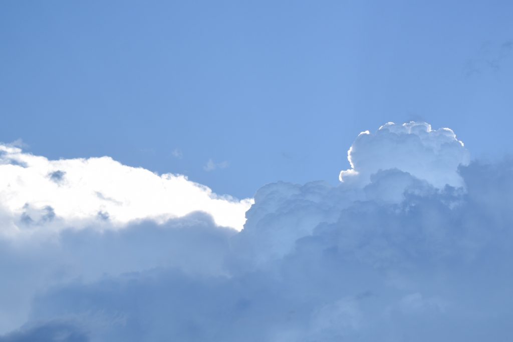 Bank of clouds illuminated by the sun.